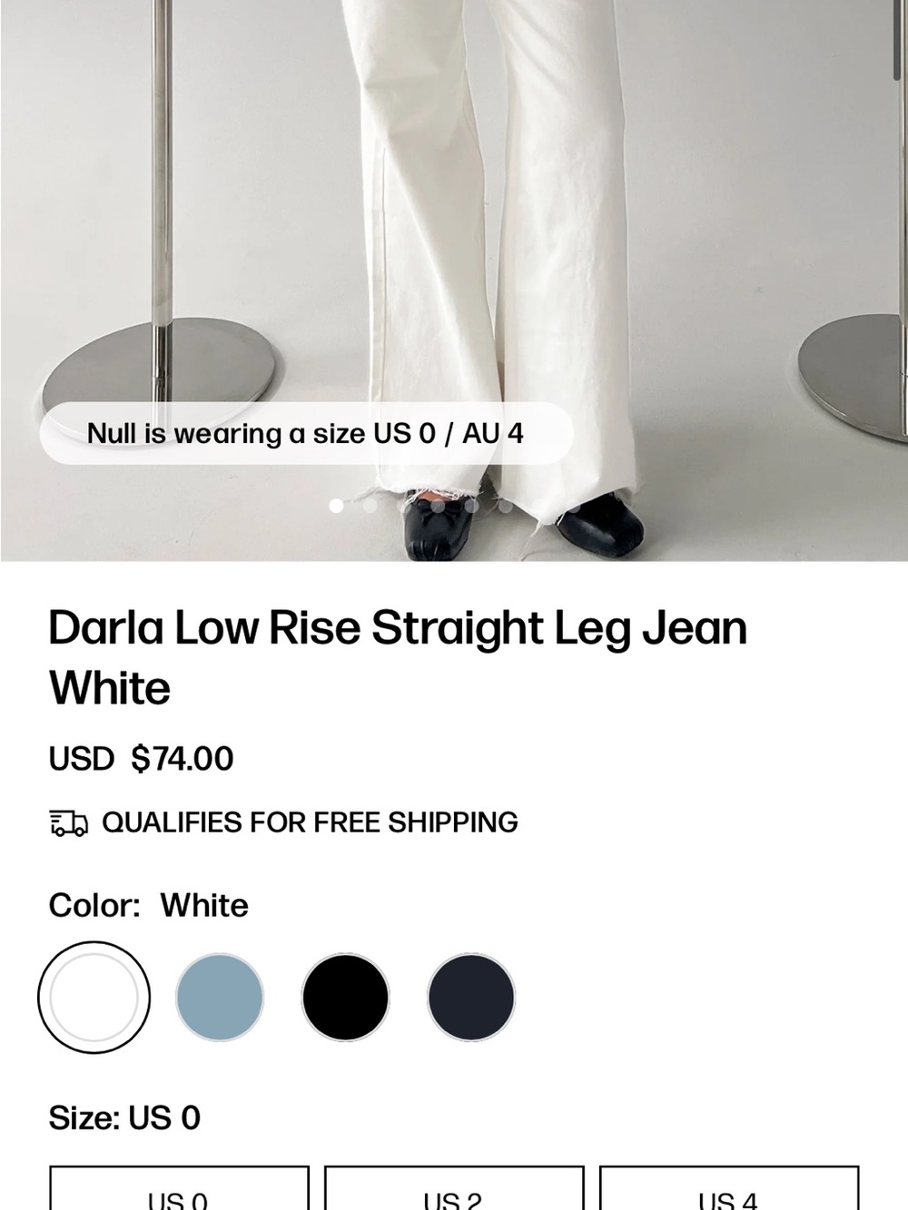 Darla Low Rise Straight Leg Jean White
